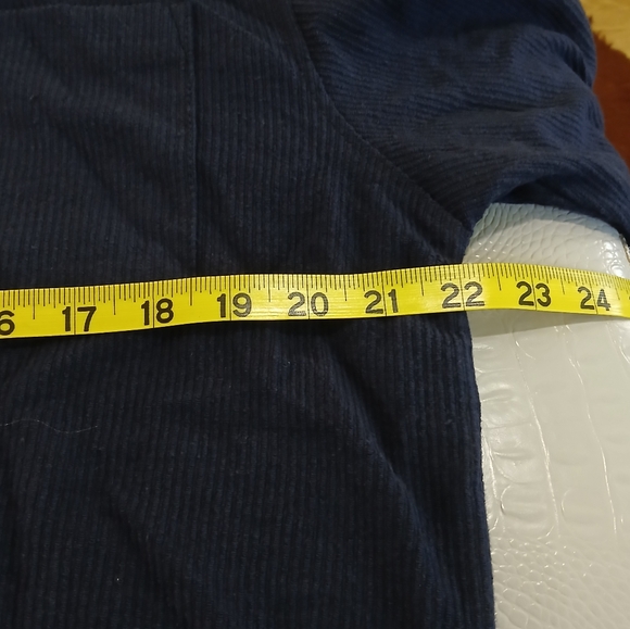 Eighty Eight Brand sz L Blue Lightweight Corduroy Shirt Jacket with Black Hood - Picture 4 of 10